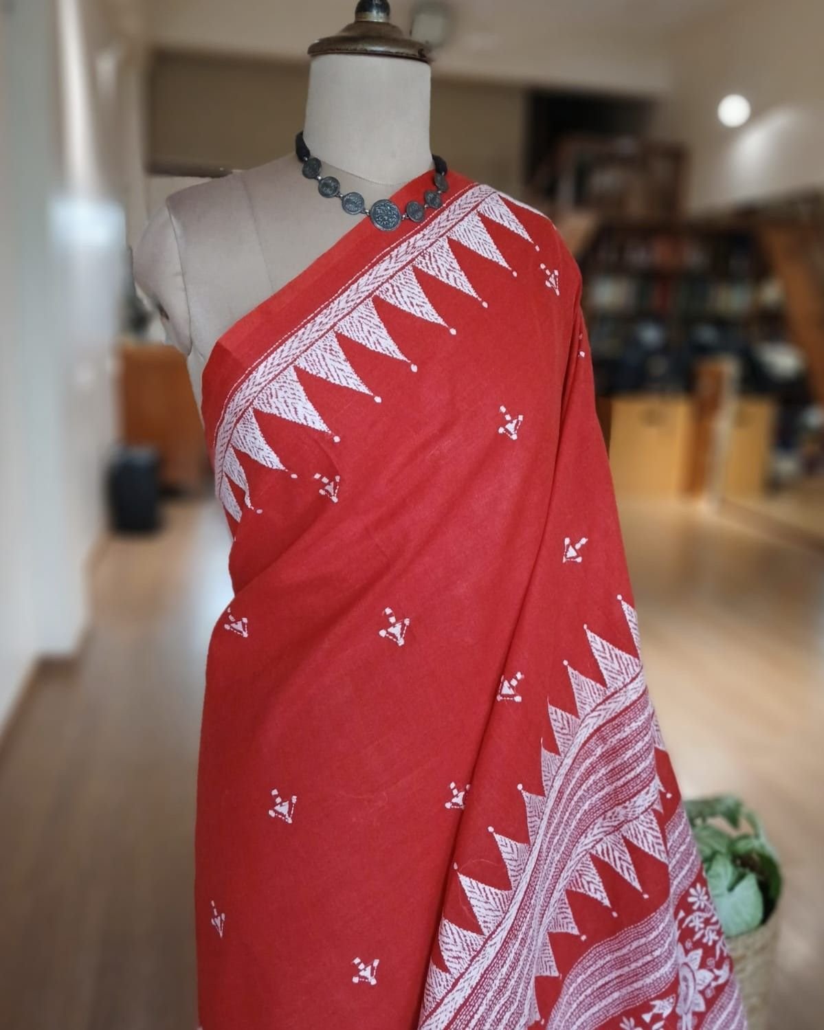 Cotton Kantha Saree from Santiniketan – (KNCS1080) - Image 3