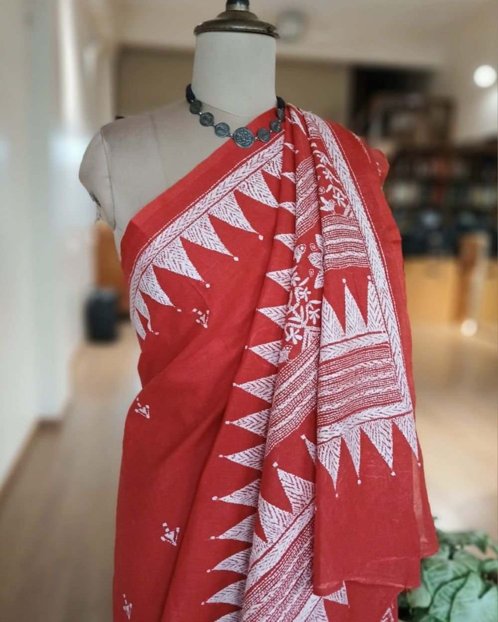 Cotton Kantha Saree from Santiniketan – (KNCS1080)
