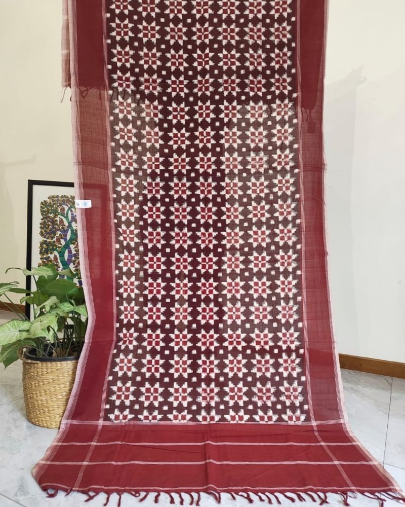Double Ikat Cotton Dupatta – (DICD0010) - Image 2