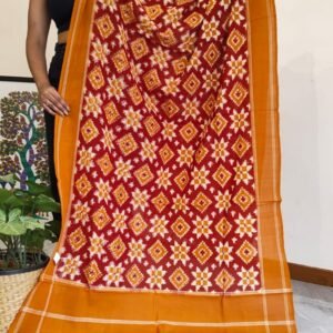 Double Ikat Cotton Dupatta – (DICD0012)