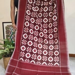 Double Ikat Cotton Dupatta – (DICD0013)