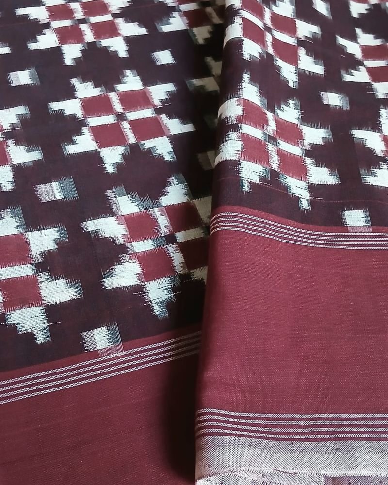 Double Ikat Cotton Dupatta – (DICD0010) - Image 5