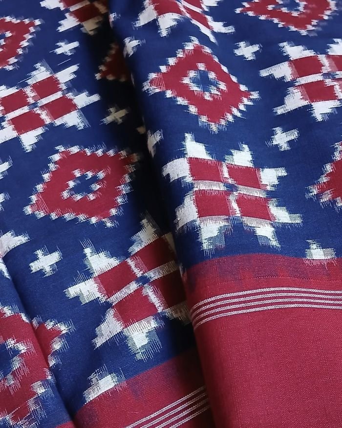 Double Ikat Cotton Dupatta – (DICD0009) - Image 5