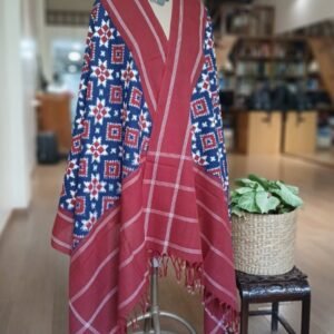 Double Ikat Cotton Dupatta – (DICD0009)