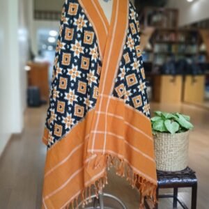 Double Ikat Cotton Dupatta – (DICD0011)
