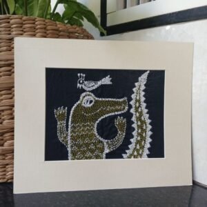 Kantha Embroidered Artwork Crocodile – (ARTW1031)