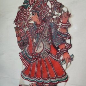 Goddess Saraswati Holding Veena Leather Puppet - (TGLP0006)