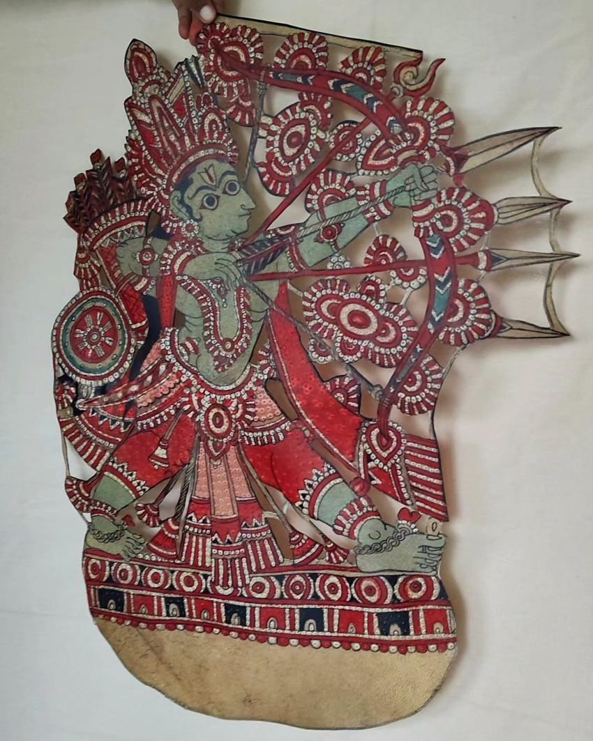 Kodanda Rama - Togalu Gombeyaata Leather Puppet of Karnataka - (TGLP0007)