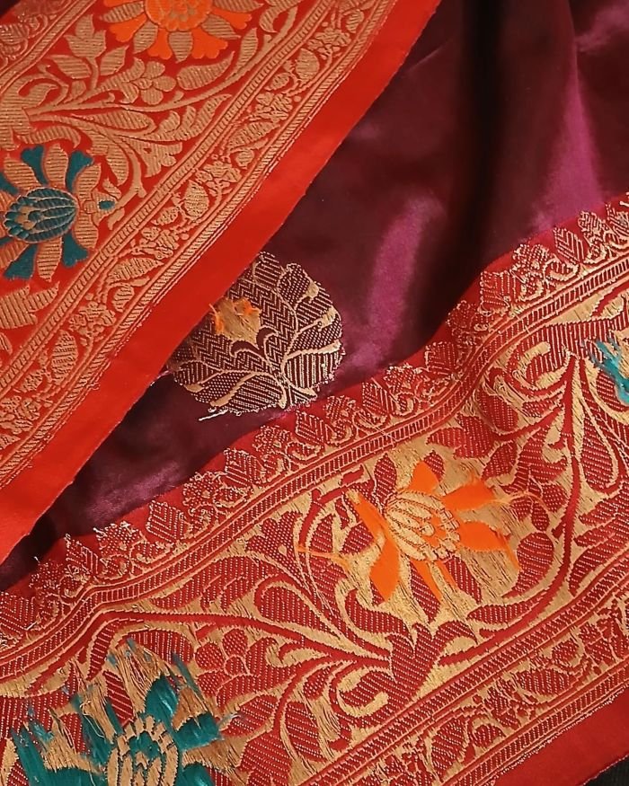 Meenakari Kadua Katan Silk Saree – (MKKS1003) - Image 10