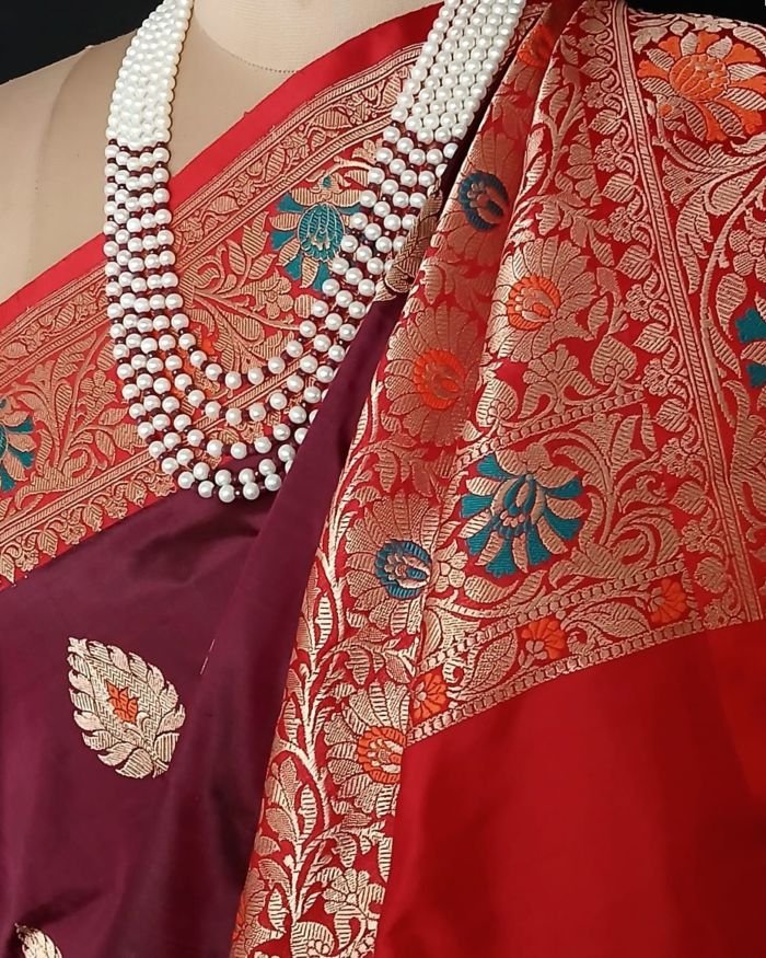 Meenakari Kadua Katan Silk Saree – (MKKS1003) - Image 6