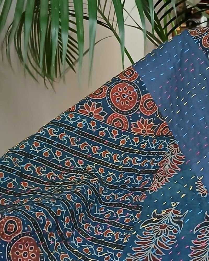 Patchwork Two-Layer Ajrakh Quilt (Godhri) – (APDG0026) - Image 3