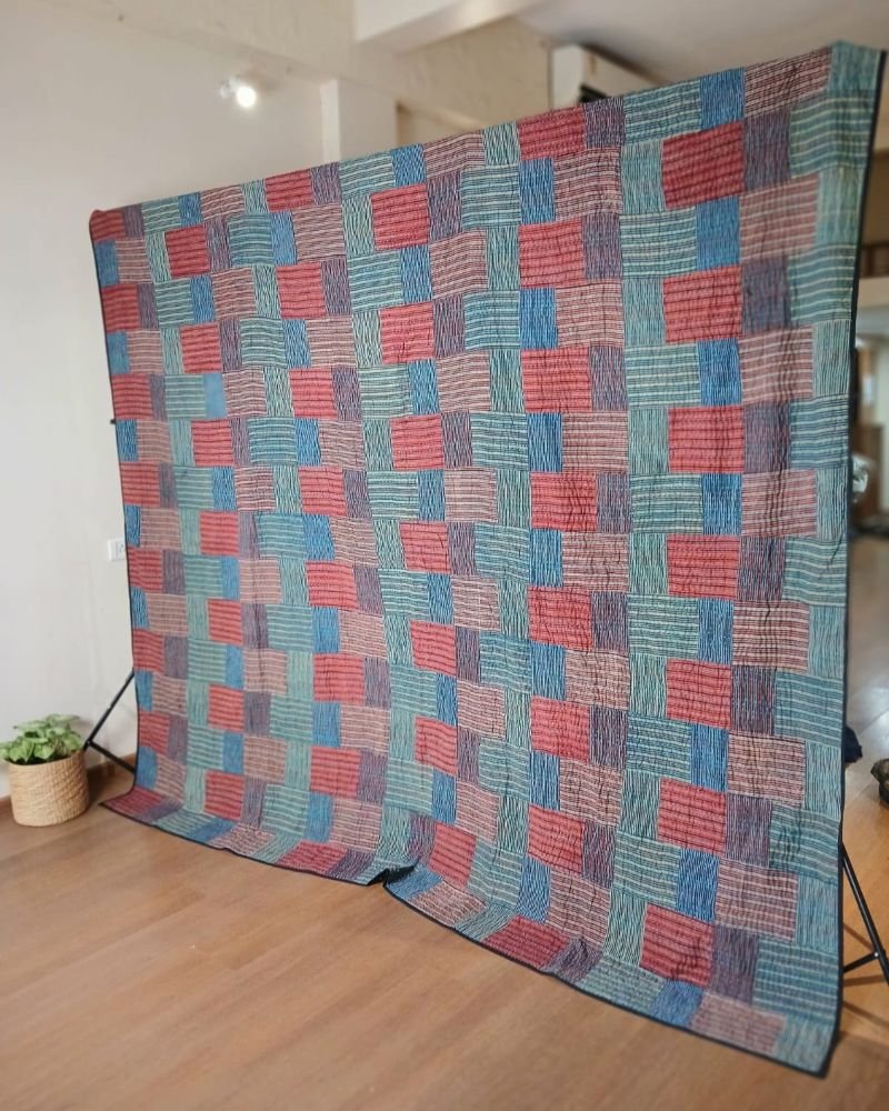 Patchwork Two-Layer Ajrakh Quilt (Godhri) – (APDG0025) - Image 4