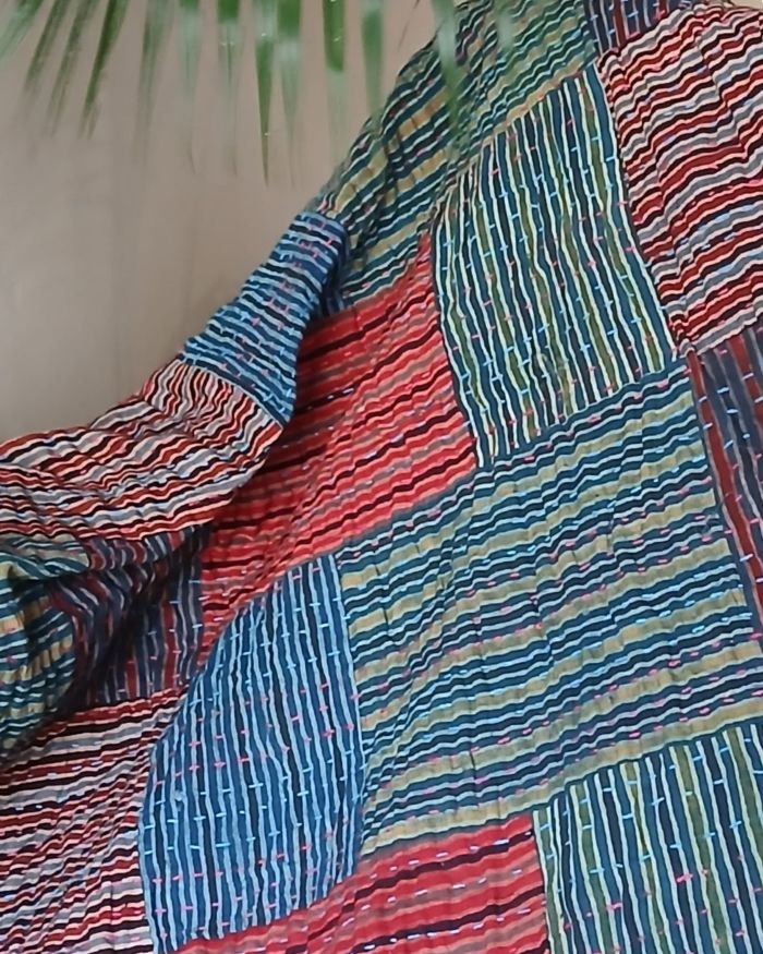 Patchwork Two-Layer Ajrakh Quilt (Godhri) – (APDG0025) - Image 3