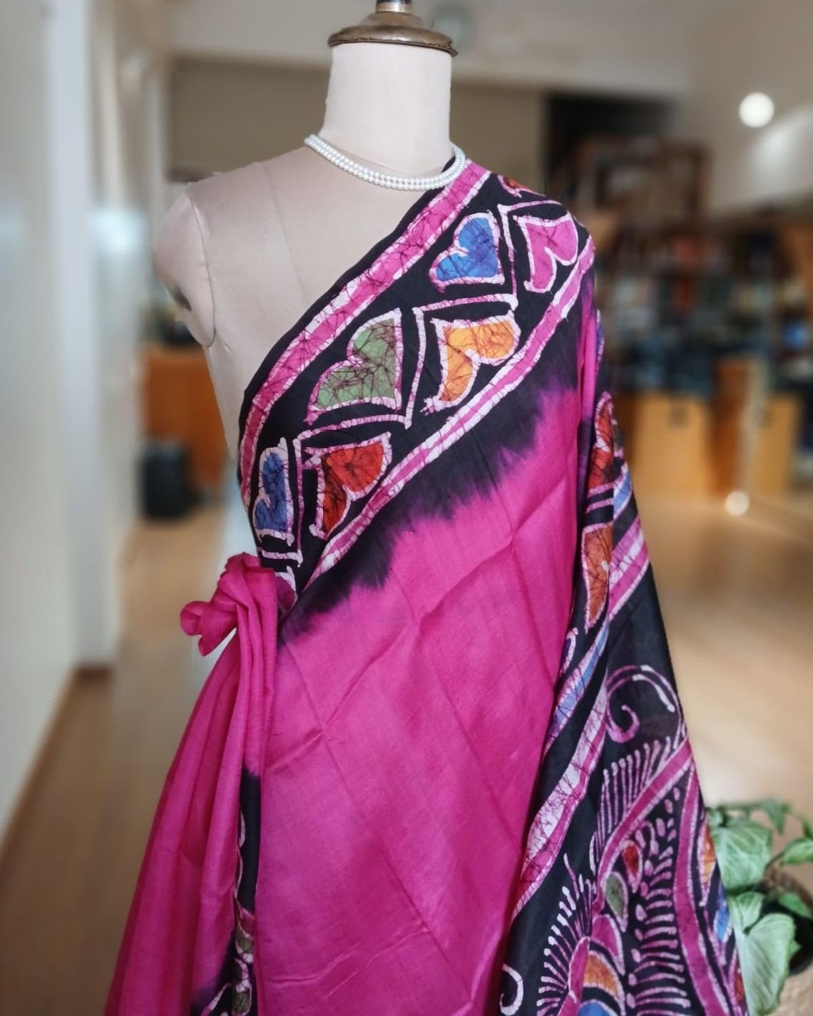 Batik Silk Saree from Murshidabad – (BSSM0059) - Image 3