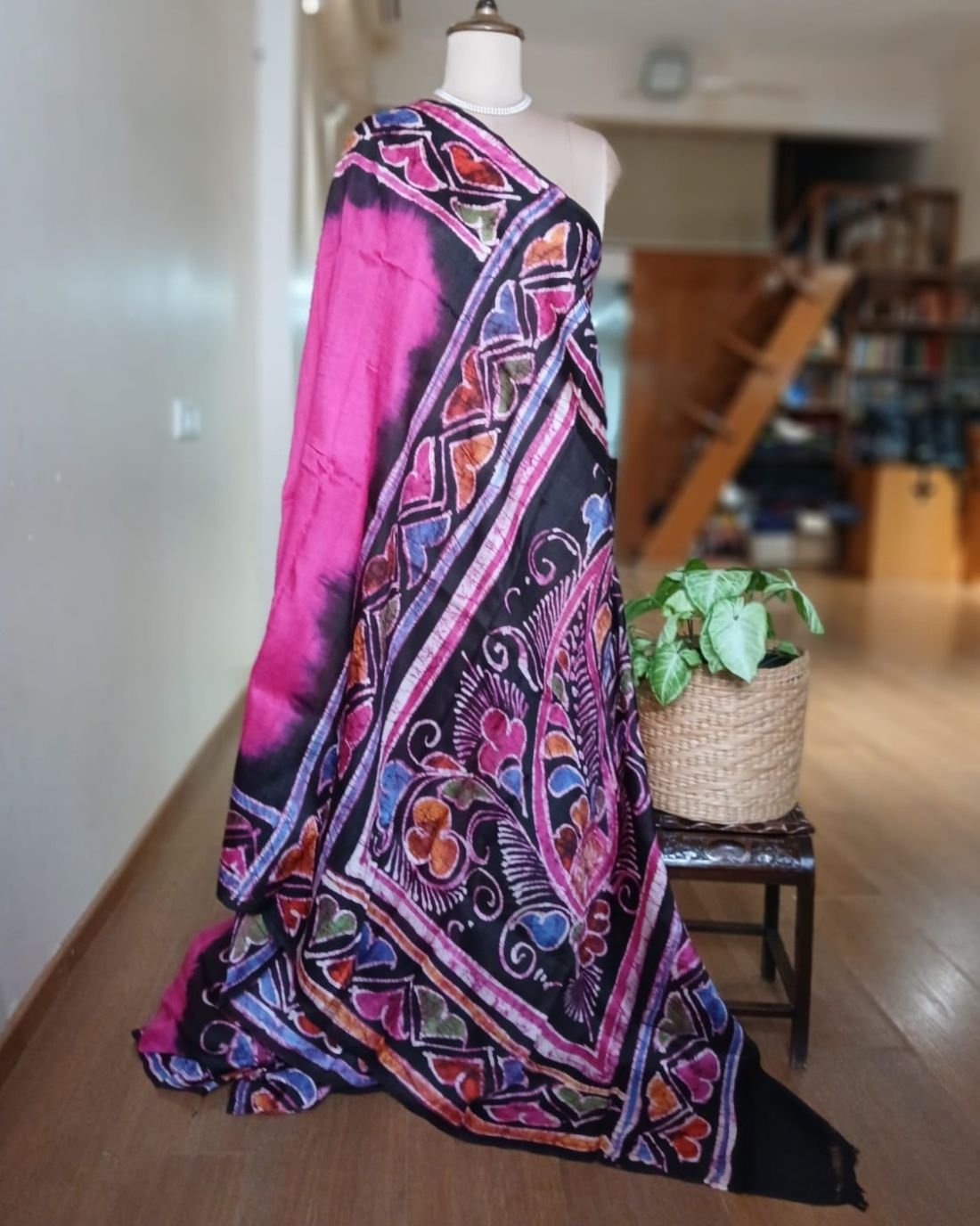 Batik Silk Saree from Murshidabad – (BSSM0059) - Image 6
