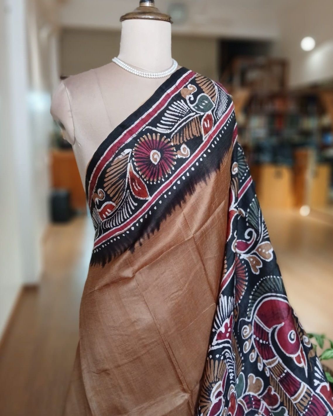 Batik Silk Saree from Murshidabad – (BSSM0060) - Image 2
