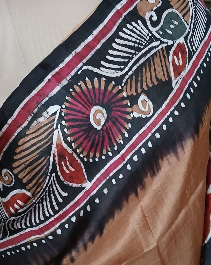 Batik Silk Saree from Murshidabad – (BSSM0060) - Image 3