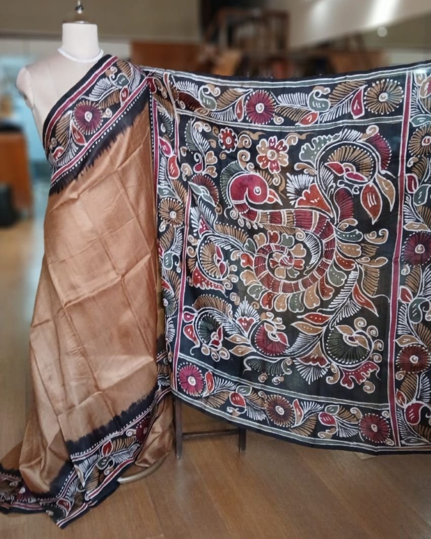 Batik Silk Saree from Murshidabad – (BSSM0060) - Image 4