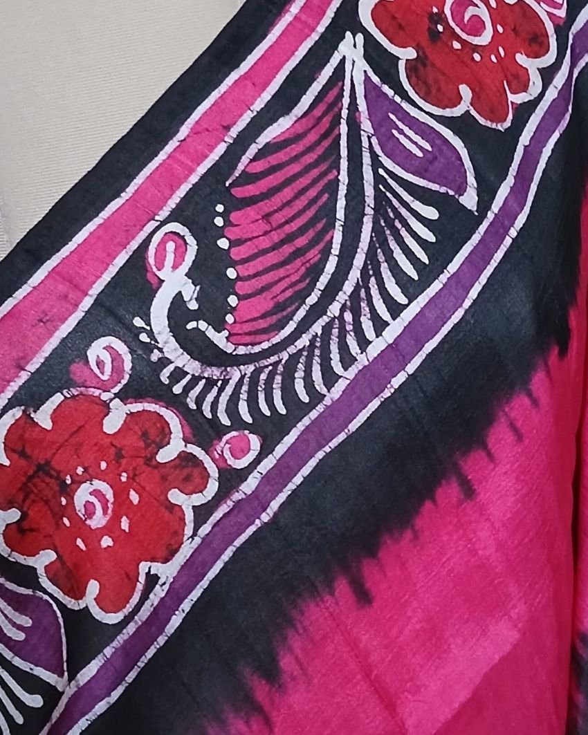 Batik Silk Saree from Murshidabad – (BSSM0061) - Image 3