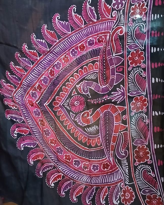Batik Silk Saree from Murshidabad – (BSSM0061) - Image 6
