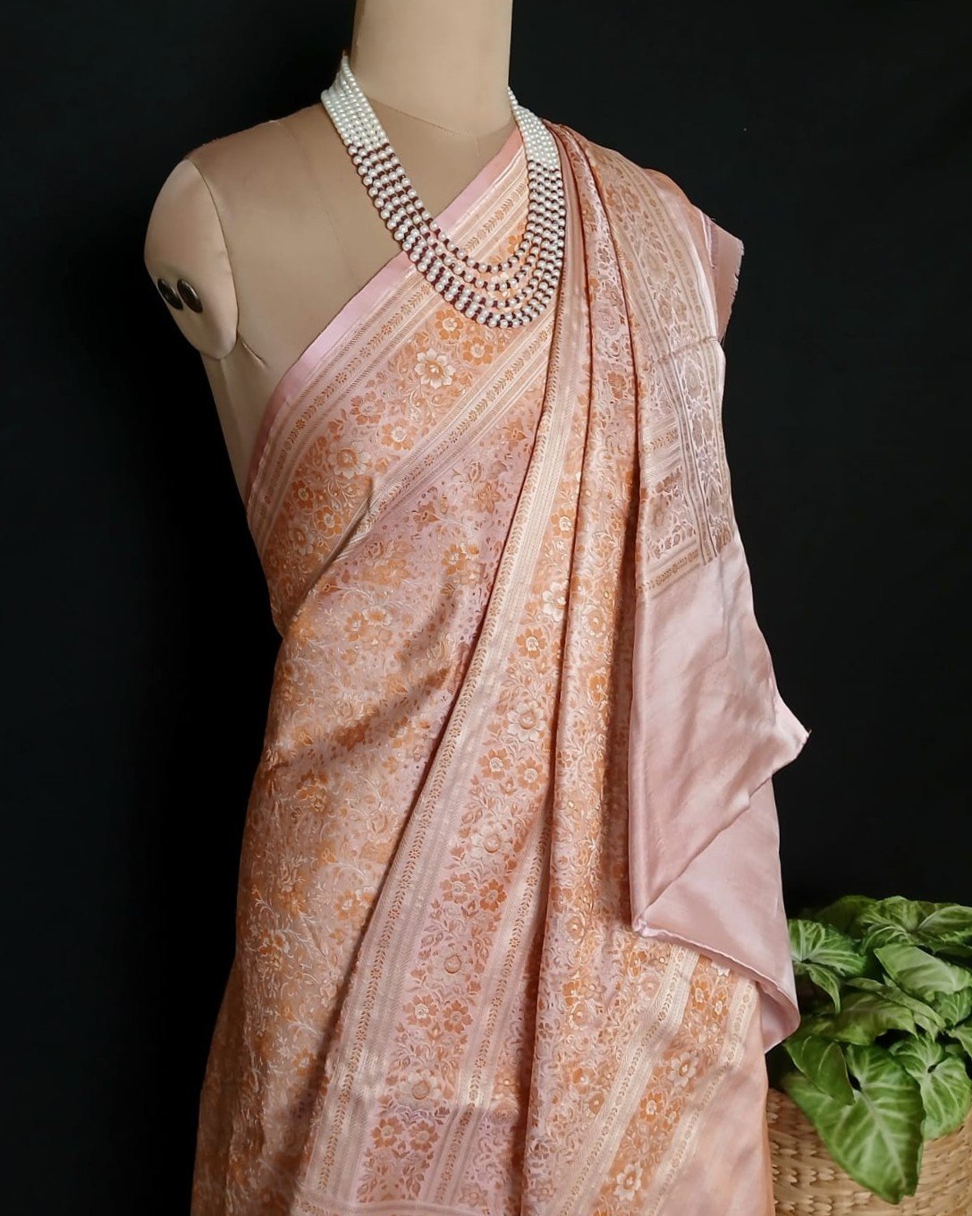 Banarasi Tanchoi Tehri Jamavar Silk Saree - (BTTJ0006) - Image 5