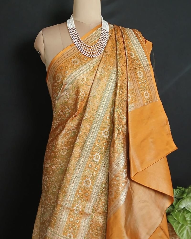 Banarasi Tanchoi Tehri Jamavar Silk Saree – (BTTJ0007) - Image 5