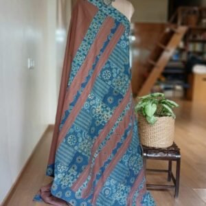 Ajrakh Applique Saree in Mul Cotton – (MCAS0010)
