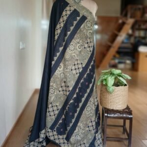 Ajrakh Applique Saree in Mul Cotton – (MCAS0002)