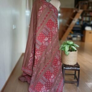 Ajrakh Applique Saree in Mul Cotton – (MCAS0004)