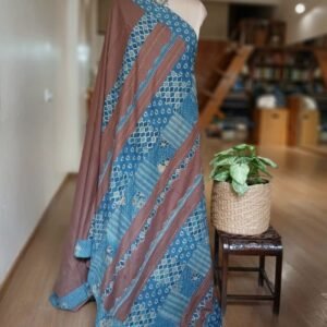 Ajrakh Applique Saree in Mul Cotton – (MCAS0006)