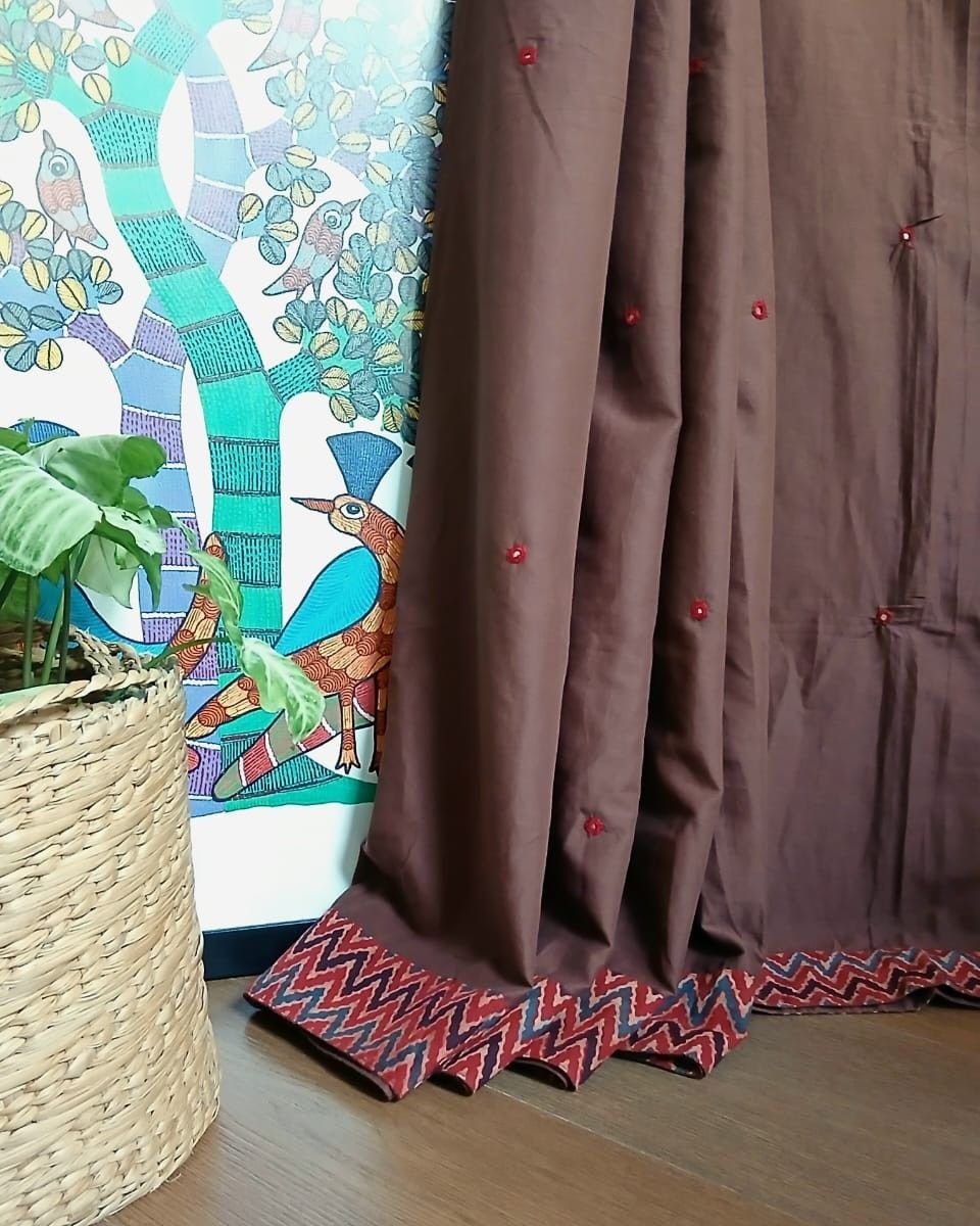 Ajrakh Applique Saree in Mul Cotton – (MCAS0008) - Image 4