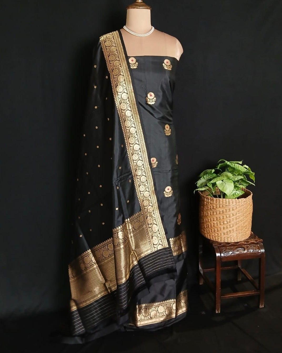 Banarasi Meenakari 3-piece Pure Silk Salwar Set - (MPSS0002)