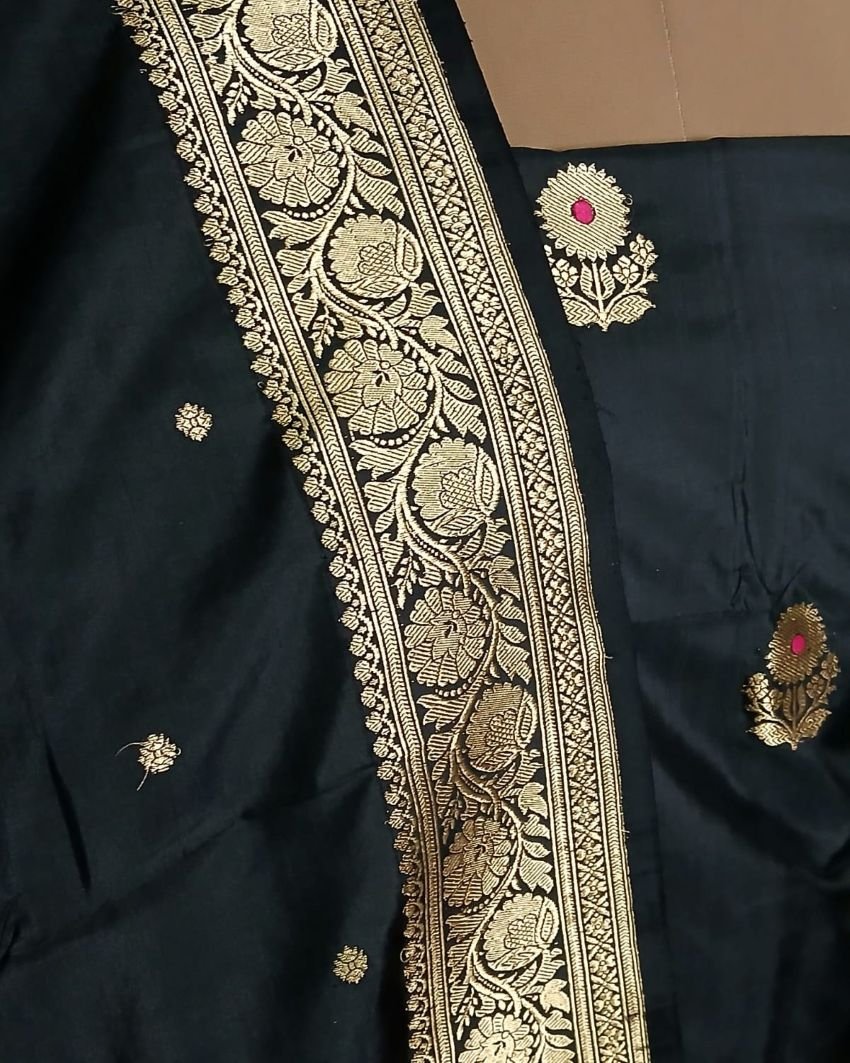 Banarasi Meenakari 3-piece Pure Silk Salwar Set - (MPSS0002) - Image 5
