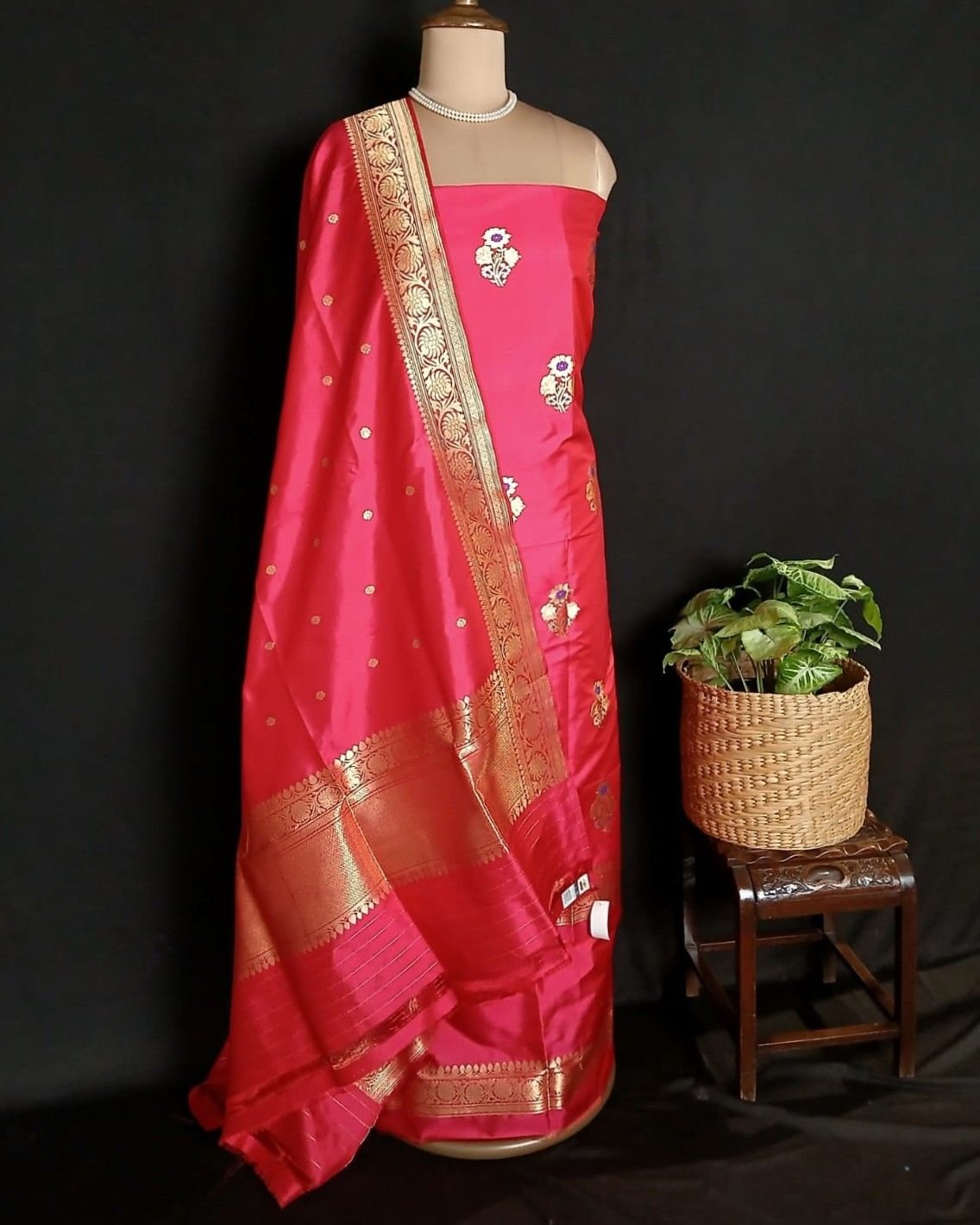 Banarasi Meenakari 3-piece Pure Silk Salwar Set - (MPSS0003)