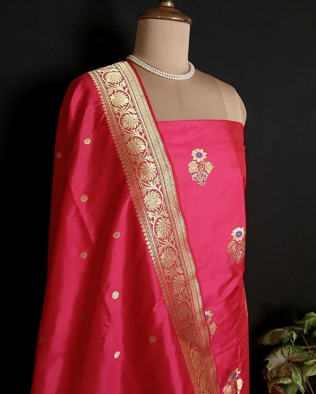 Banarasi Meenakari 3-piece Pure Silk Salwar Set - (MPSS0003) - Image 2