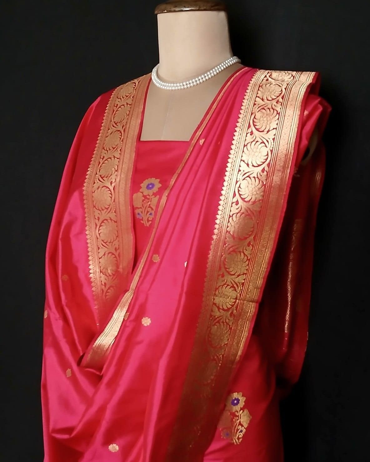 Banarasi Meenakari 3-piece Pure Silk Salwar Set - (MPSS0003) - Image 5
