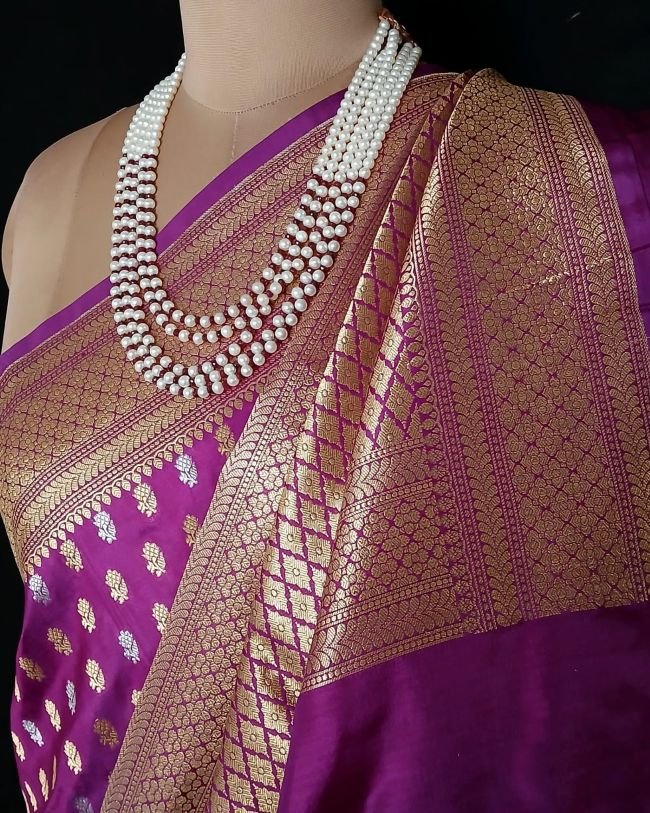 Lakkha Booti Pure Silk Banarsi Saree - (LBBS0001) - Image 6