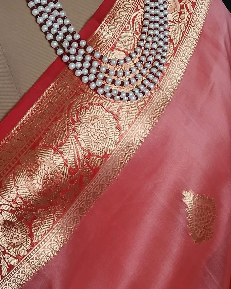 Pure Silk Organza Banarasi Saree - (PSOB0006) - Image 3