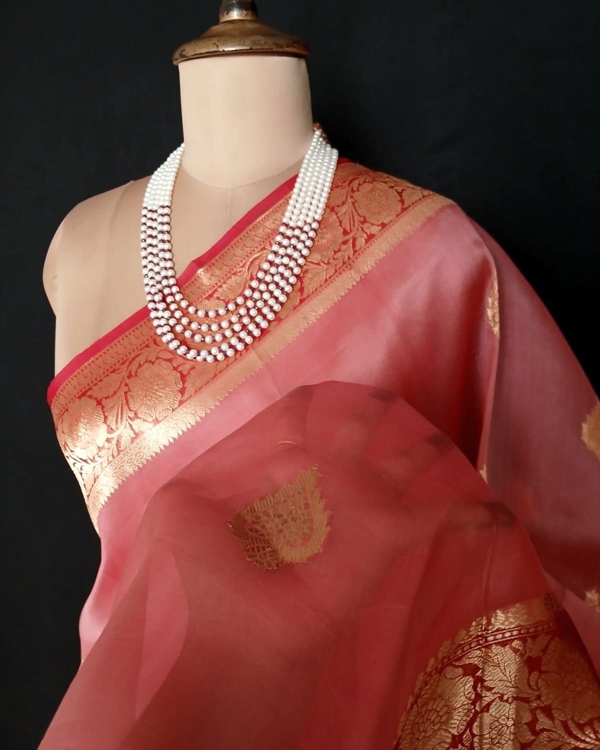 Pure Silk Organza Banarasi Saree - (PSOB0006) - Image 5