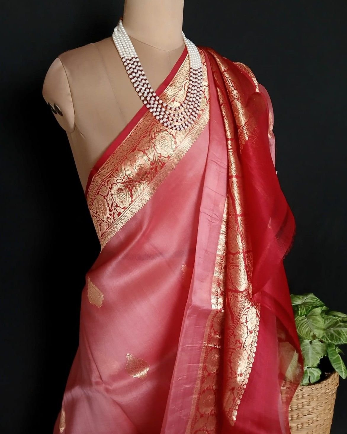 Pure Silk Organza Banarasi Saree - (PSOB0006) - Image 6