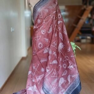 Pure Silk Saree with Freestyle Art - (SSFA0002)