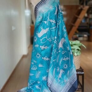 Pure Silk Saree with Freestyle Art - (SSFA0003)