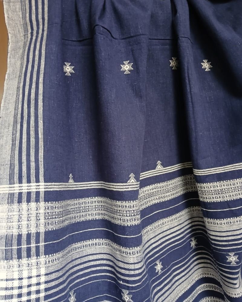 Bhujodi Saree Handwoven in Kala Cotton – (BHUJ0024) - Image 3