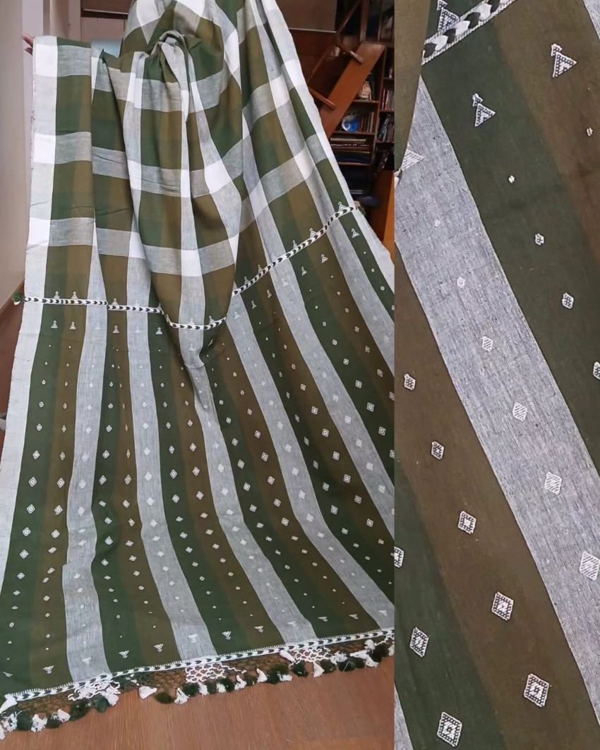 Bhujodi Saree Handwoven in Kala Cotton – (BHUJ0011)
