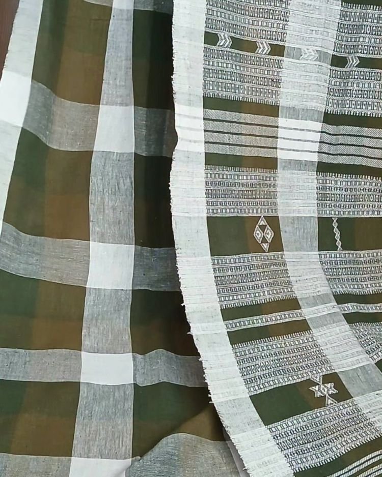 Bhujodi Saree Handwoven in Kala Cotton – (BHUJ0009) - Image 3
