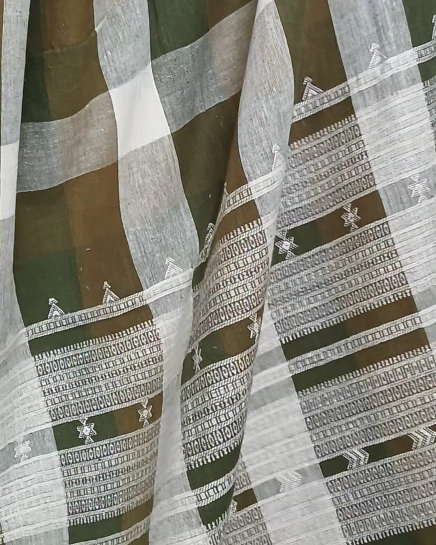 Bhujodi Saree Handwoven in Kala Cotton – (BHUJ0009) - Image 4