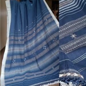 Kala Cotton Bhujodi with Tussar Silk Highlights in the Palla – (BHUJ0019)