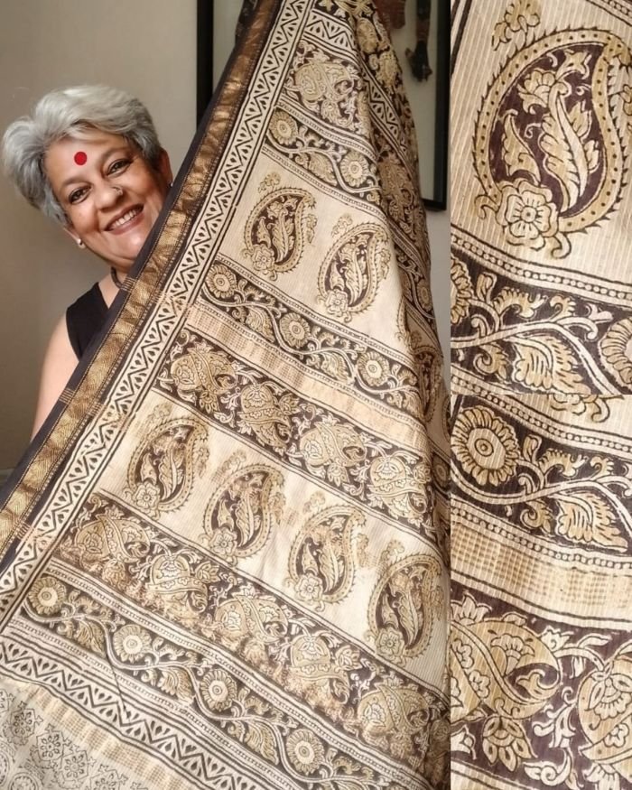Pedana Silk-Cotton Kalamkari saree – (PSKS0002) - Image 3