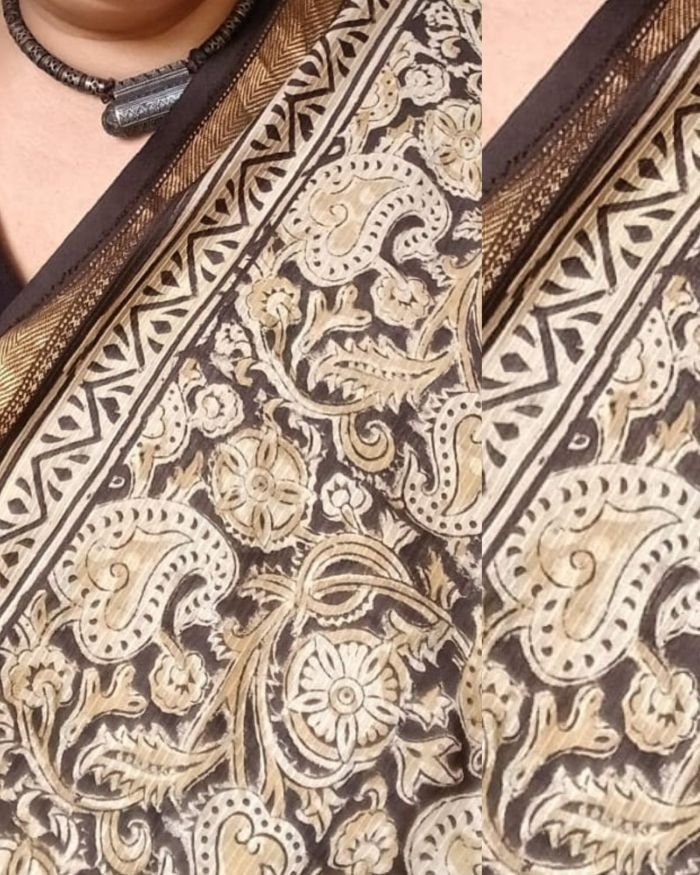 Pedana Silk-Cotton Kalamkari saree – (PSKS0002) - Image 4