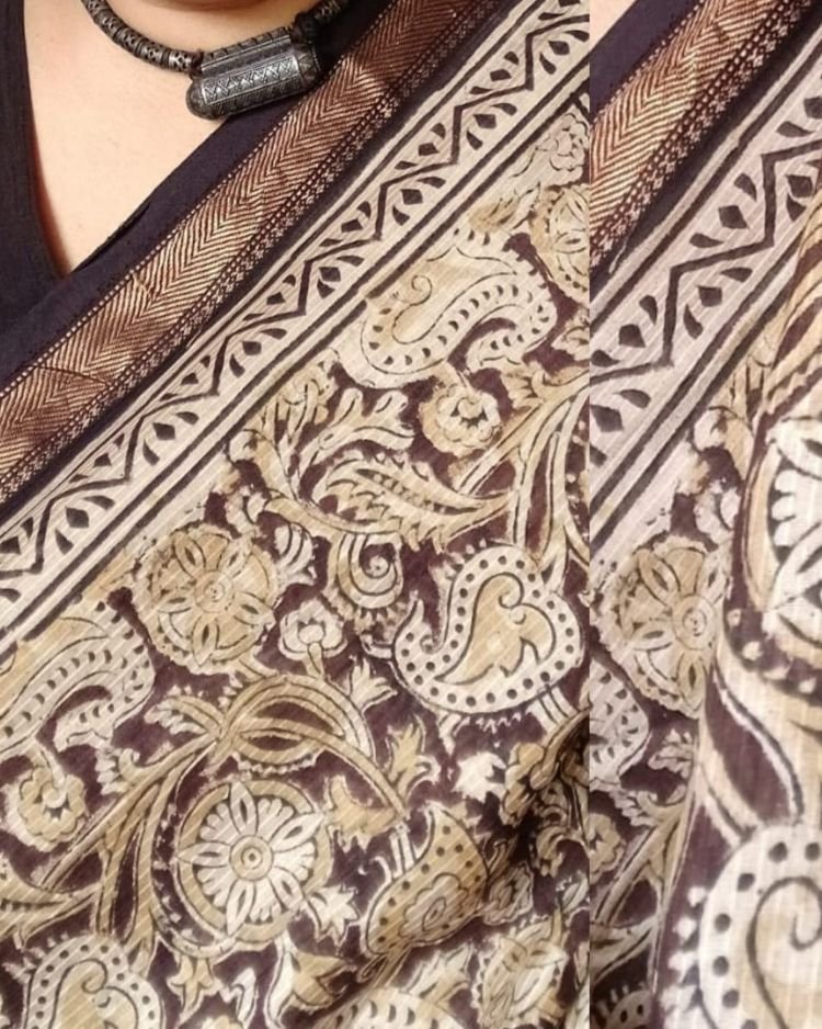 Pedana Silk-Cotton Kalamkari saree – (PSKS0001) - Image 4